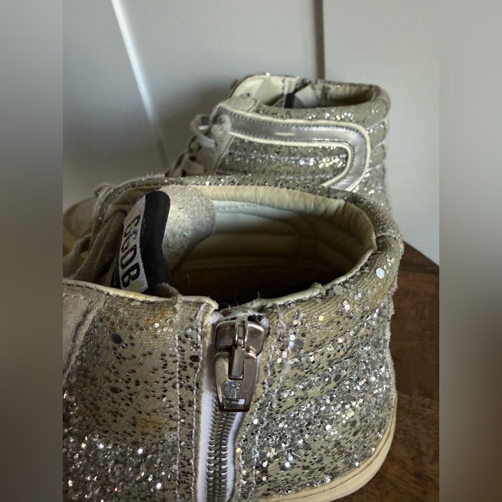 Golden Goose Silver Glitter Slides - Picture 8 of 15